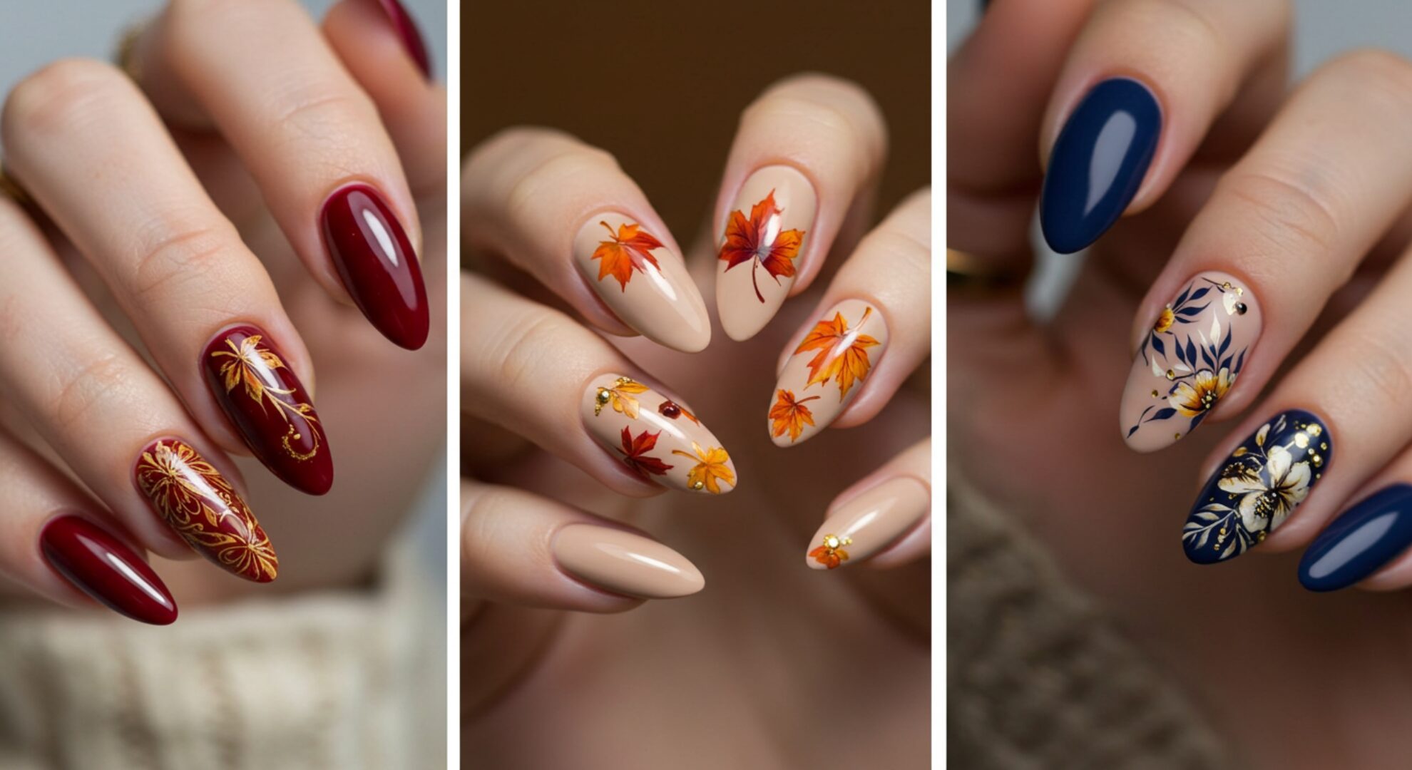 Elegant Autumn Leaf 2025 Nails