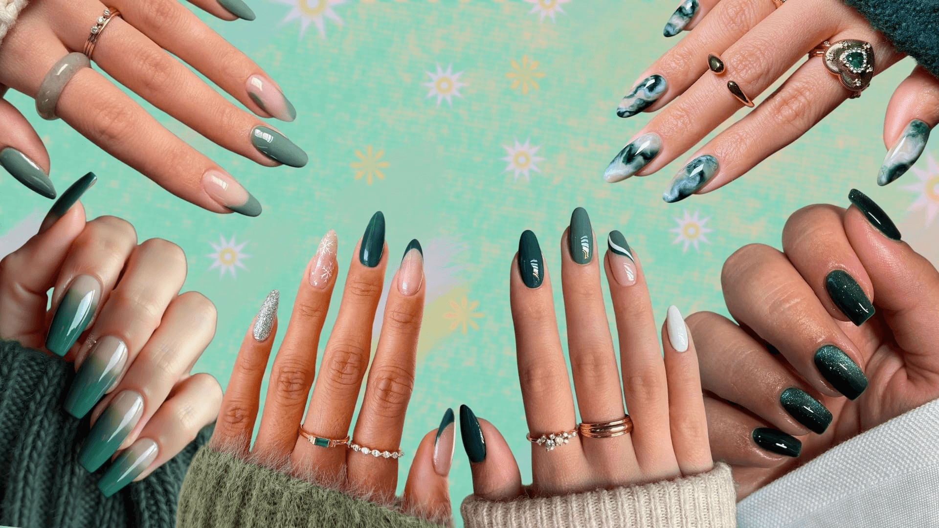 45+ Stunning Dark Green Nails to Rock This Fall and Winter 1 dark green nails