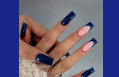 45+ Gorgeous Navy Blue Nails Look for a Chic 2025 Vibe 6 Navy Blue Nails