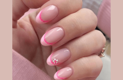 35+ Pink Summer Nails ideas for Trendy style in 2025 2 Stylish double Frenchies nails design featuring vibrant pink summer nails for a trendy look.