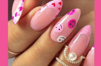 35+ Pink Summer Nails ideas for Trendy style in 2025 25 Smiley Mani with pink summer nails for a vibrant, trendy look