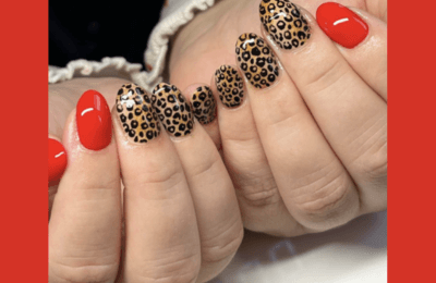 Animal print art with Autumn Nail look
