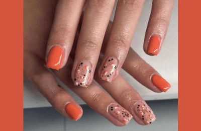 Pumpkin Nails design with classy autumn nail art