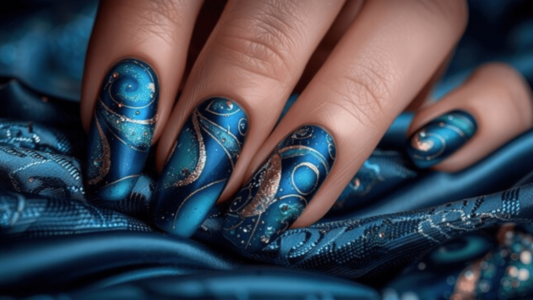 45+ Gorgeous Navy Blue Nails Look for a Chic 2025 Vibe 14 Navy Blue Nails