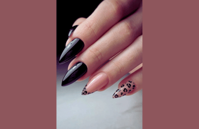 10 Stunning Leopard Print Nails Idea for a Chic Neutral Look 2 Black and Nude Leopard Print Nails designs