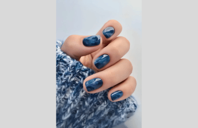 40 Navy Blue Nail Designs to Elevate Your Style 2025 32 Marble navy blue nail designs