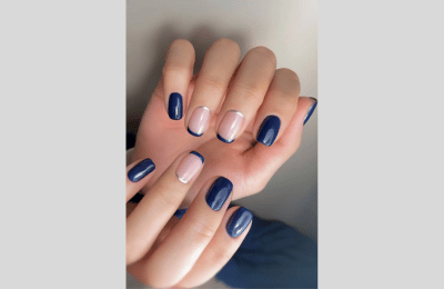 40 Navy Blue Nail Designs to Elevate Your Style 2025 35 Navy blue manicure with silver accents nail ideas
