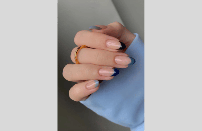 40 Navy Blue Nail Designs to Elevate Your Style 2025 6 Gradient Blue french nail ideas