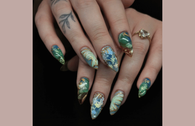Painted wings of spring nail designs