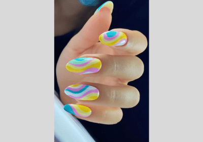 20 Swirl Nail Art: Lavender, Pink & Blue Nail Designs 2 Nails with Pastel Swirls nail Art