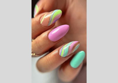 20 Swirl Nail Art: Lavender, Pink & Blue Nail Designs 11 Nails with mink and pink swirl ideas