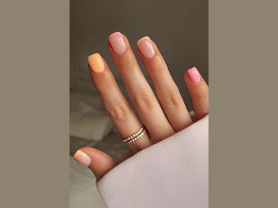 50 Stunning Short Spring Nail Designs Trending in 2025 14 Spring nails with pink and orange, vibrant and energizing