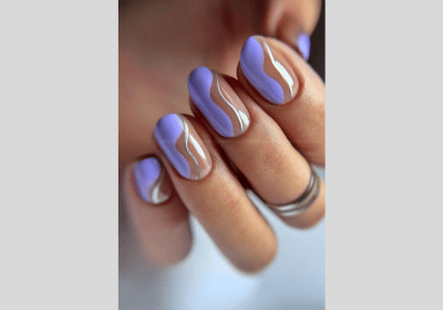 20 Swirl Nail Art: Lavender, Pink & Blue Nail Designs 18 Stunning lavender and silver nail designs
