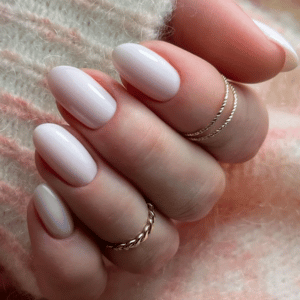 Milky white sheer nails perfect for beach party summer vibes