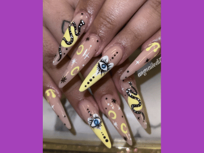 Star moon nail designs, May nail art with sparkly patterns