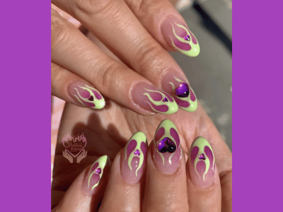 Flame nail designs, bold May nail ideas with fiery patterns