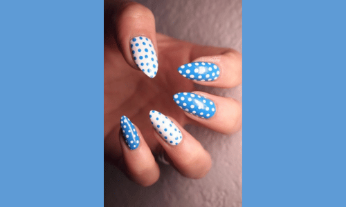 25 Must Try Polka Dot Nail Designs for a Stylish Look 29 Glamorous polka dot acrylic nails adding a charming and durable look
