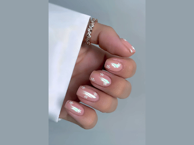 50 Stunning Short Spring Nail Designs Trending in 2025 30 Light pink short nails with white florals touch