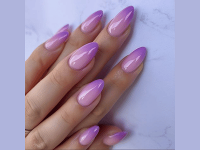 50 Stunning Short Spring Nail Designs Trending in 2025 34 short purple nails withr shine accents