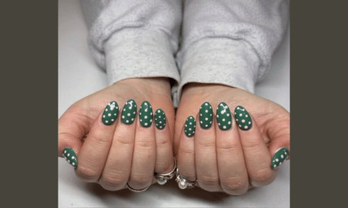 25 Must Try Polka Dot Nail Designs for a Stylish Look 6 Vibrant textured green polka dot nails adding depth and energy to your style