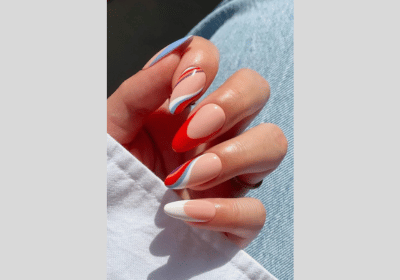 20 Swirl Nail Art: Lavender, Pink & Blue Nail Designs 9 Nails with Red and blue color swirl designs