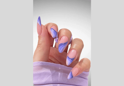 20 Swirl Nail Art: Lavender, Pink & Blue Nail Designs 10 Purple gradient swirl nail ideas