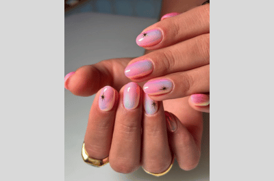 Pastel Color Nails , Short Pink Nails