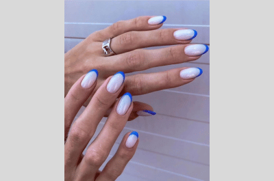 36 Summer Nail Designs to Try Now – Fresh Looks for 2025 3 Summer nail designs - Blue french chrome nails