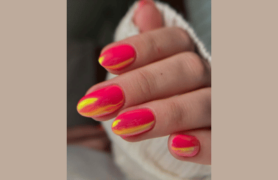 neon bright summer nails , neon pink nail designs