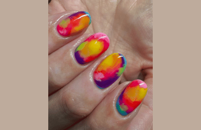 rainbow nail , acrylic nails rainbow
