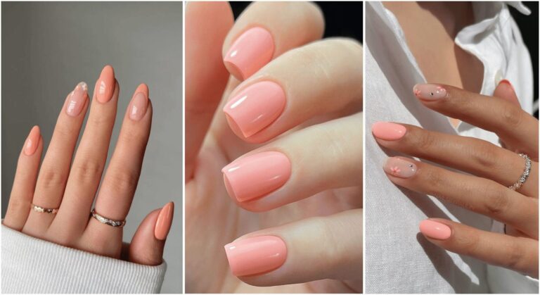 peach nails design