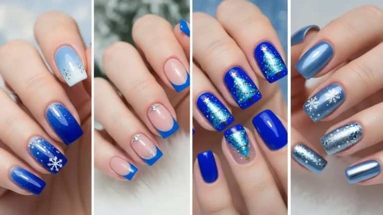 35 Stunning Blue Christmas Nail Designs