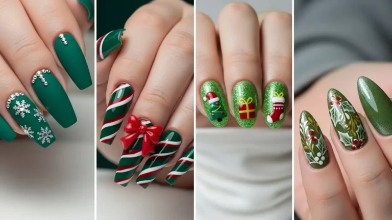 38 Green Christmas Nail Designs to Spark Your Holiday Look